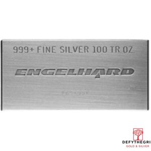 100 oz Silver Bar - Engelhard - Obverse
