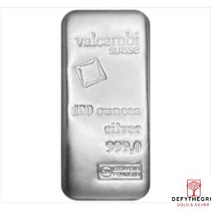 100 oz Silver Bar - Valcambi - Obverse