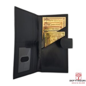 Goldback Wallet Opened with Gold Displayed