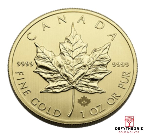 1 oz Canadian Gold Maple Leaf 9999 Fine Random Year Obverse