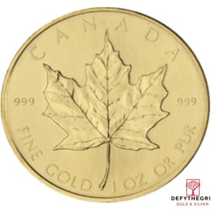 1 oz Canadian Gold Maple Leaf Random Year Obverse