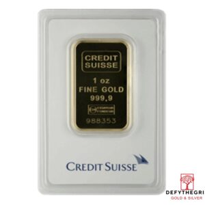 1 oz Gold Bar Credit Suisse Obverse