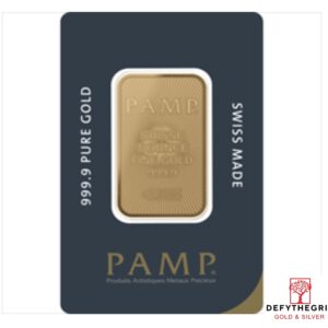 1 oz Gold Bar PAMP 9999 Fine Obverse