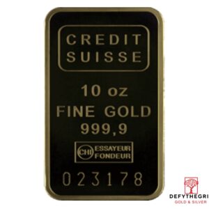 10 oz Gold Bar Credit Suisse Obverse