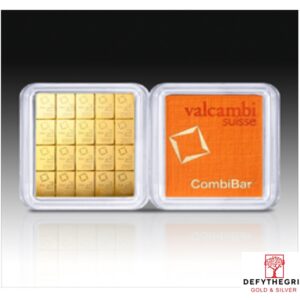20 gram Gold Combi-bar Valcambi 20x1g Reverse
