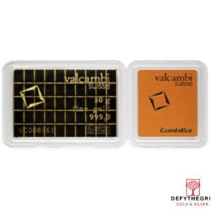 50 gram Gold Combi-bar Valcambi 50x1g Reverse