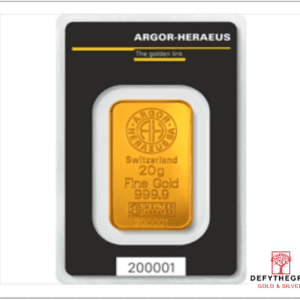 20 Gram Gold Bar Argor-Heraeus - Obverse