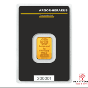 5 Gram Gold Bar Argor-Heraeus - Obverse
