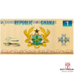 1 Cedi Ghana Gold Aurum Note - Reverse
