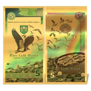 5 Gold Quint Original Goldback Gold Aurum Note - 2021 - ObverseReverse