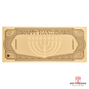 Menorah Aurum 8 Piece Set 24k Gold Notes - 100mg Products
