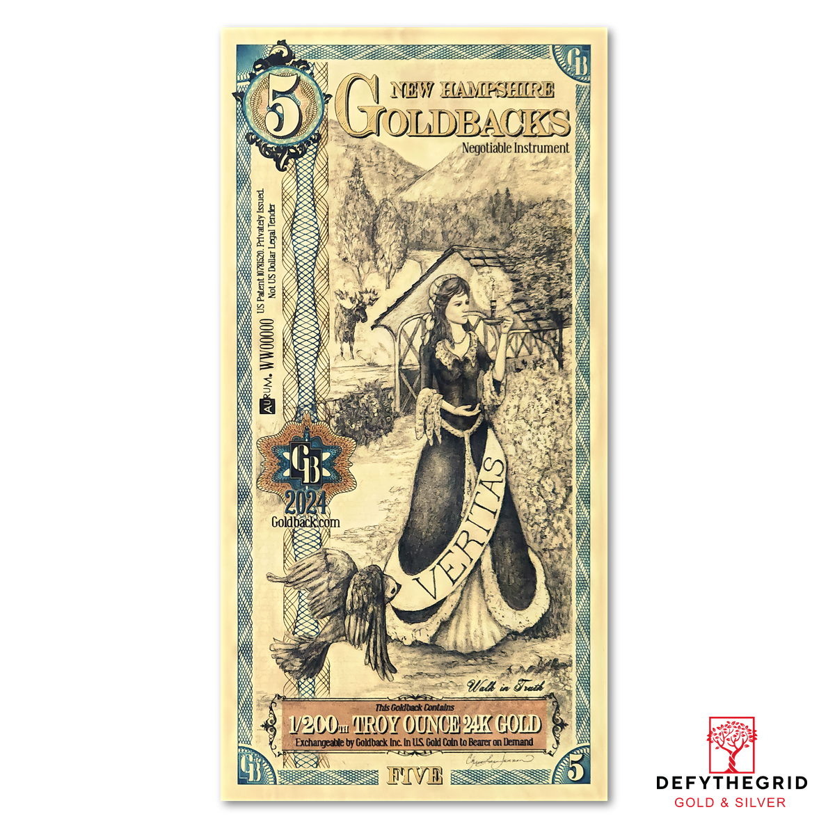 New Hampshire 5 Goldback