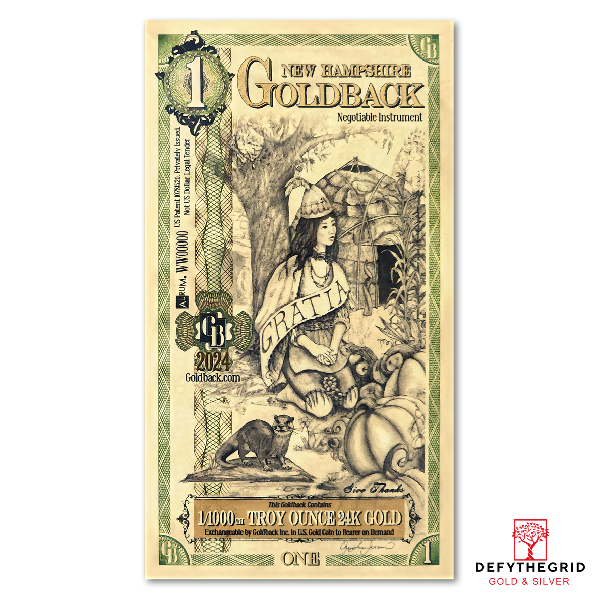 New Hampshire 1 Goldback