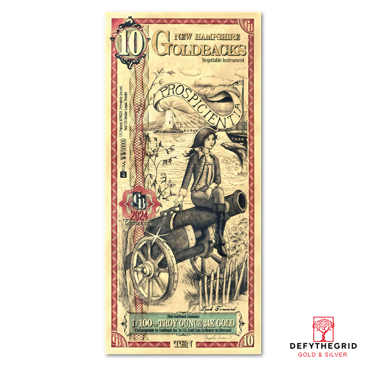 New Hampshire 10 Goldback