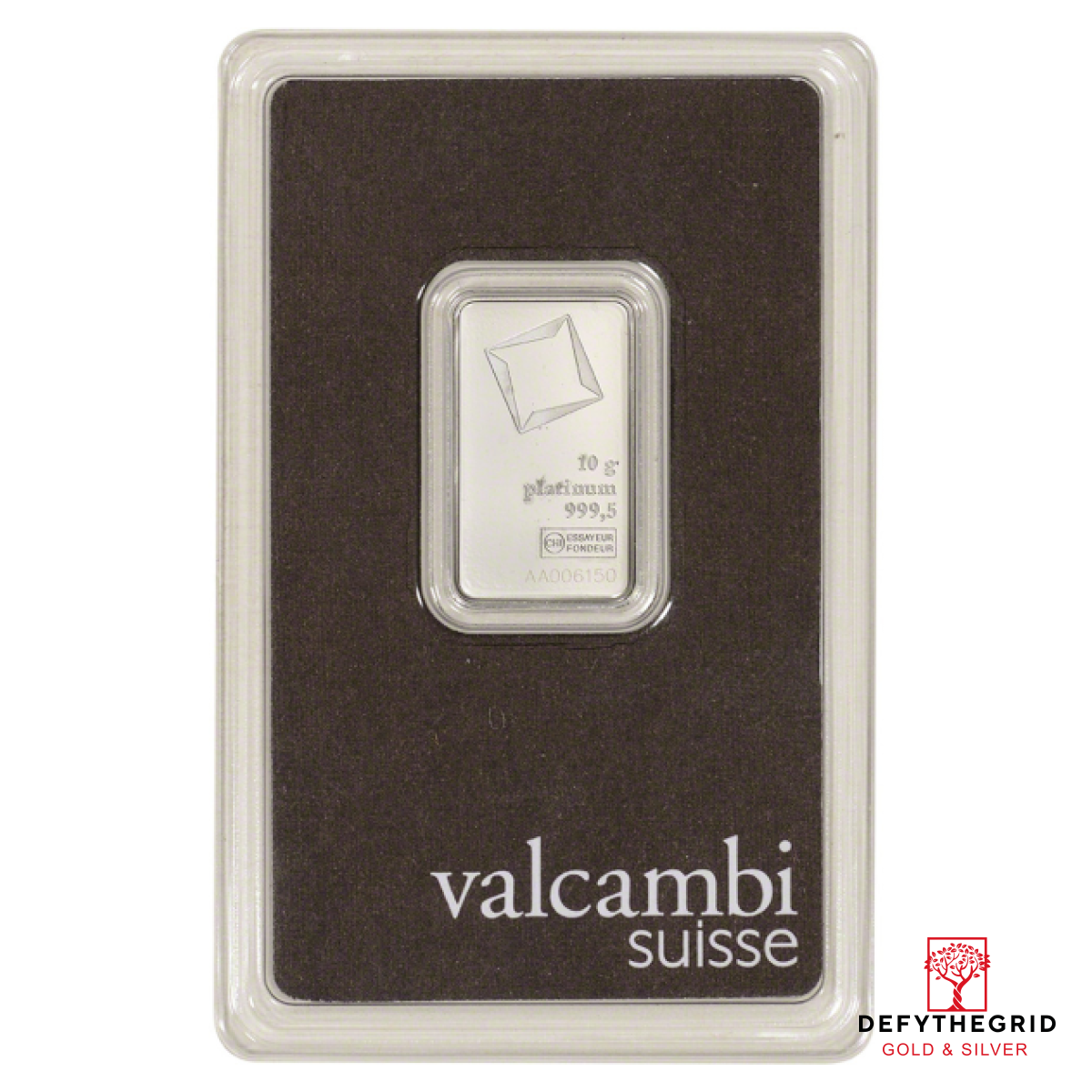 10 GRAM PLATINUM BAR VALCAMBI Obverse product photo