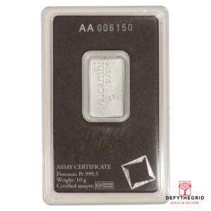 10 GRAM PLATINUM BAR VALCAMBI Reverse product photo