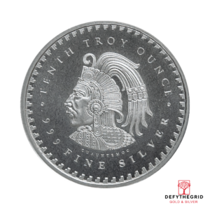1/10 OZ SILVER ROUND AZTEC CALENDAR Reverse product photo