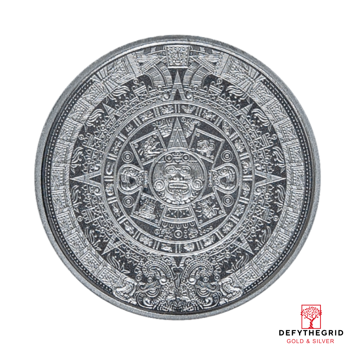 1/10 OZ SILVER ROUND AZTEC CALENDAR Obverse product photo