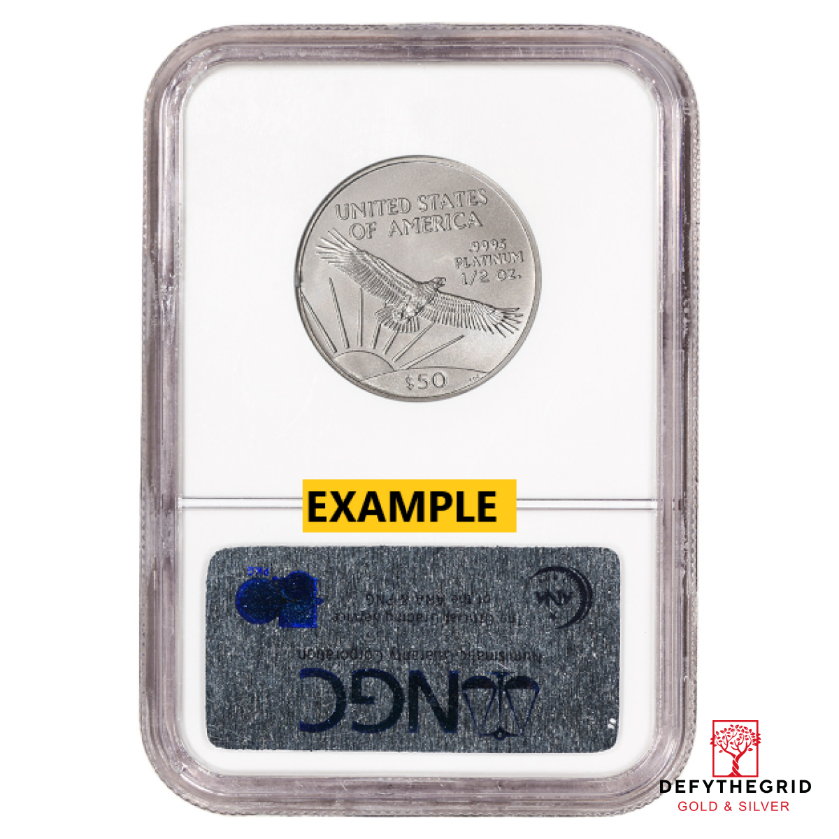 1/2 OZ PLATINUM AMERICAN EAGLE NGC MS69 Reverse product photo