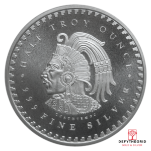 1/2 OZ SILVER ROUND AZTEC CALENDAR Reverse product photo