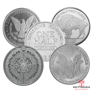 1/2 OZ SILVER ROUND GENERIC BRAND Reverse product photo