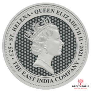 1/3 OZ PLATINUM ST HELENA ROSE CROWNED SHIELD GUINEA Reverse product photo