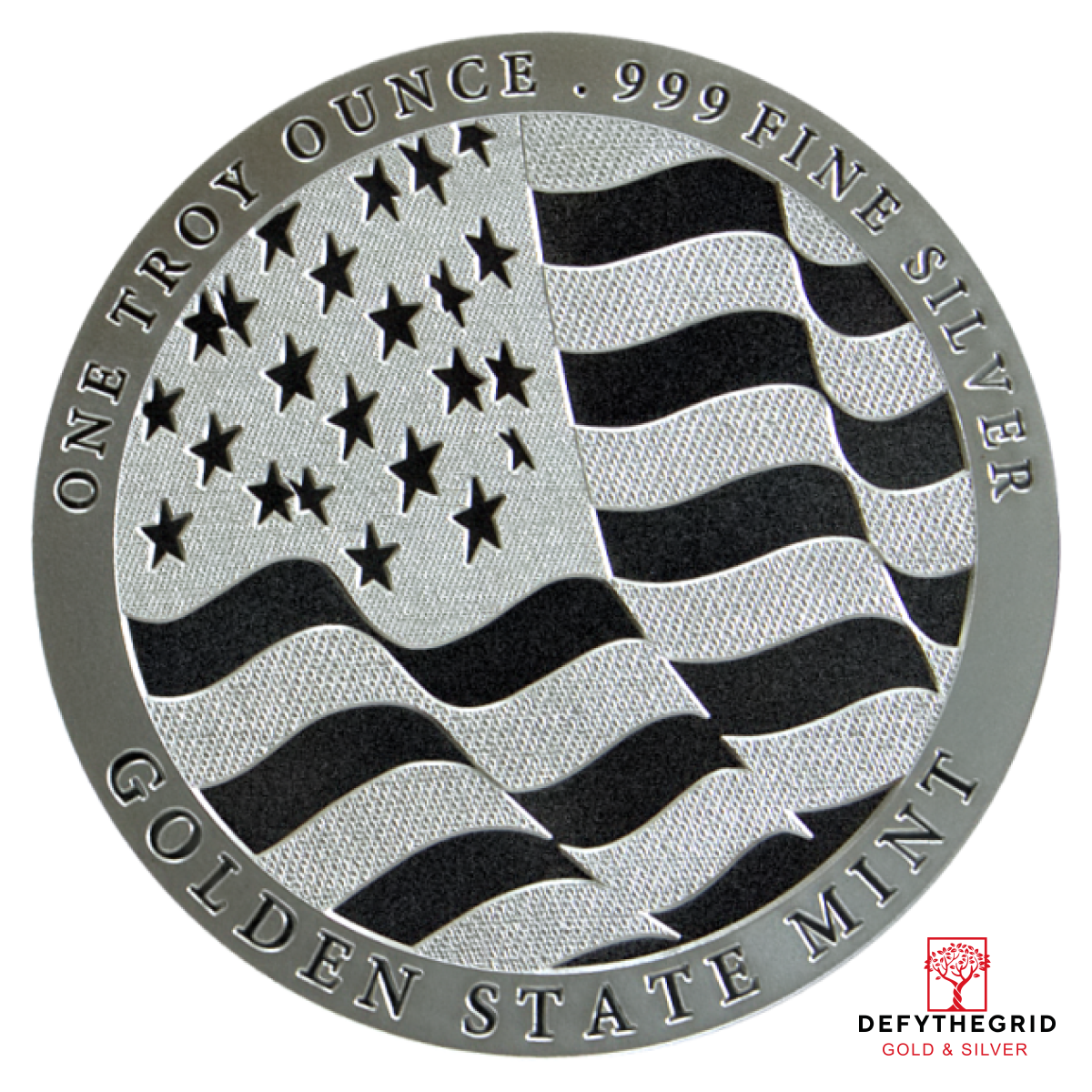 1 OZ SILVER ROUND EAGLE GOLDEN STATE MINT Reverse product photo