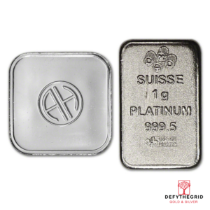 1 GRAM PLATINUM BAR NO PLASTIC Reverse product photo