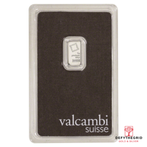 1 GRAM PLATINUM BAR VALCAMBI Obverse product photo