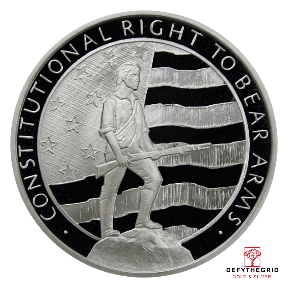 1 OZ SILVER ROUND SECOND AMENDMENT GOLDEN STATE MINT Obverse product photo