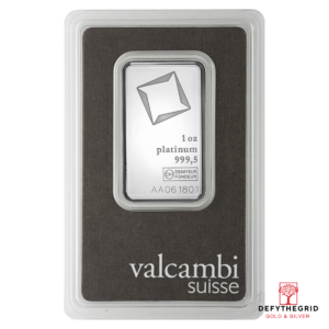 1 OZ PLATINUM BAR VALCAMBI Obverse product photo