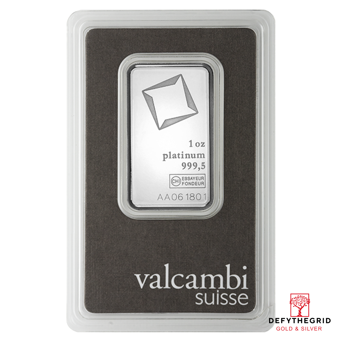 1 OZ PLATINUM BAR VALCAMBI Obverse product photo