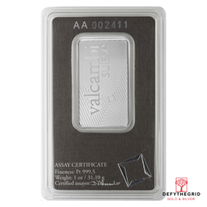 1 OZ PLATINUM BAR VALCAMBI Reverse product photo