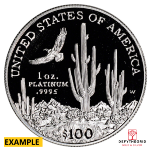 1 OZ AMERICAN PLATINUM EAGLE PROOF (CAPSULE ONLY) Reverse product photo