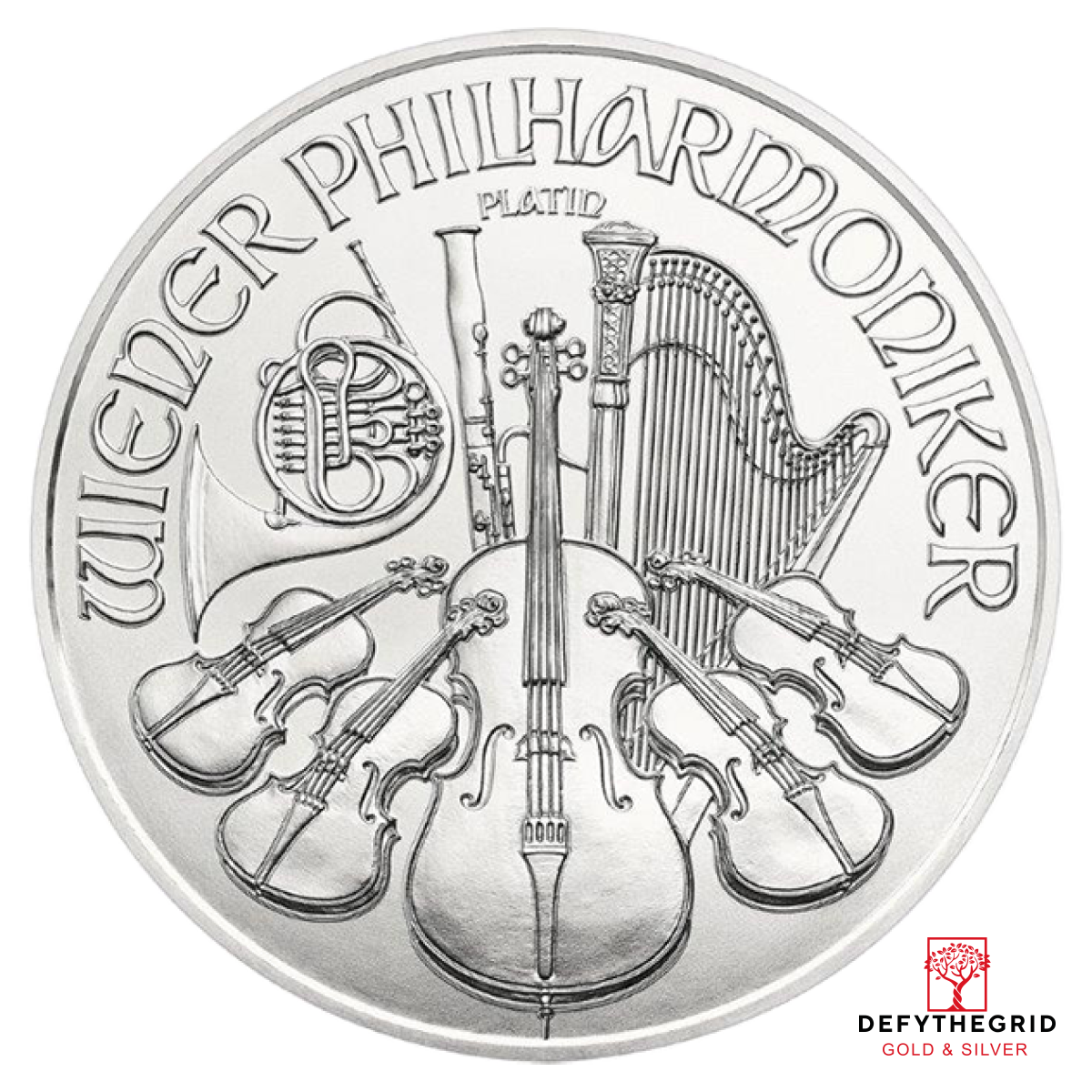 1 OZ AUSTRIAN PLATINUM PHILHARMONIC Reverse product photo