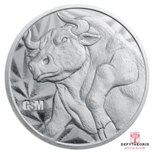1 OZ SILVER ROUND BULL AND BEAR GOLDEN STATE MINT Obverse product photo