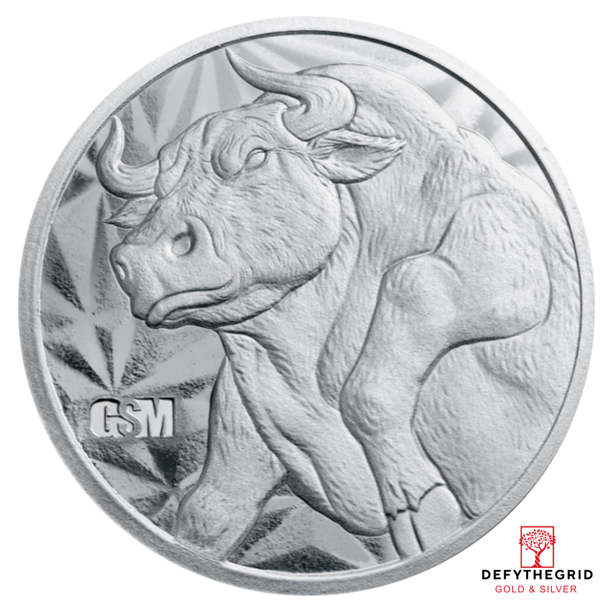 1 OZ SILVER ROUND BULL AND BEAR GOLDEN STATE MINT Obverse product photo