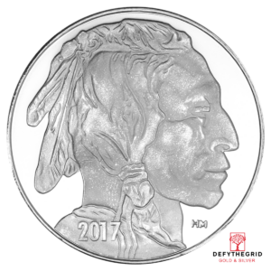 1 OZ SILVER ROUND BUFFALO HIGHLAND MINT Obverse product photo