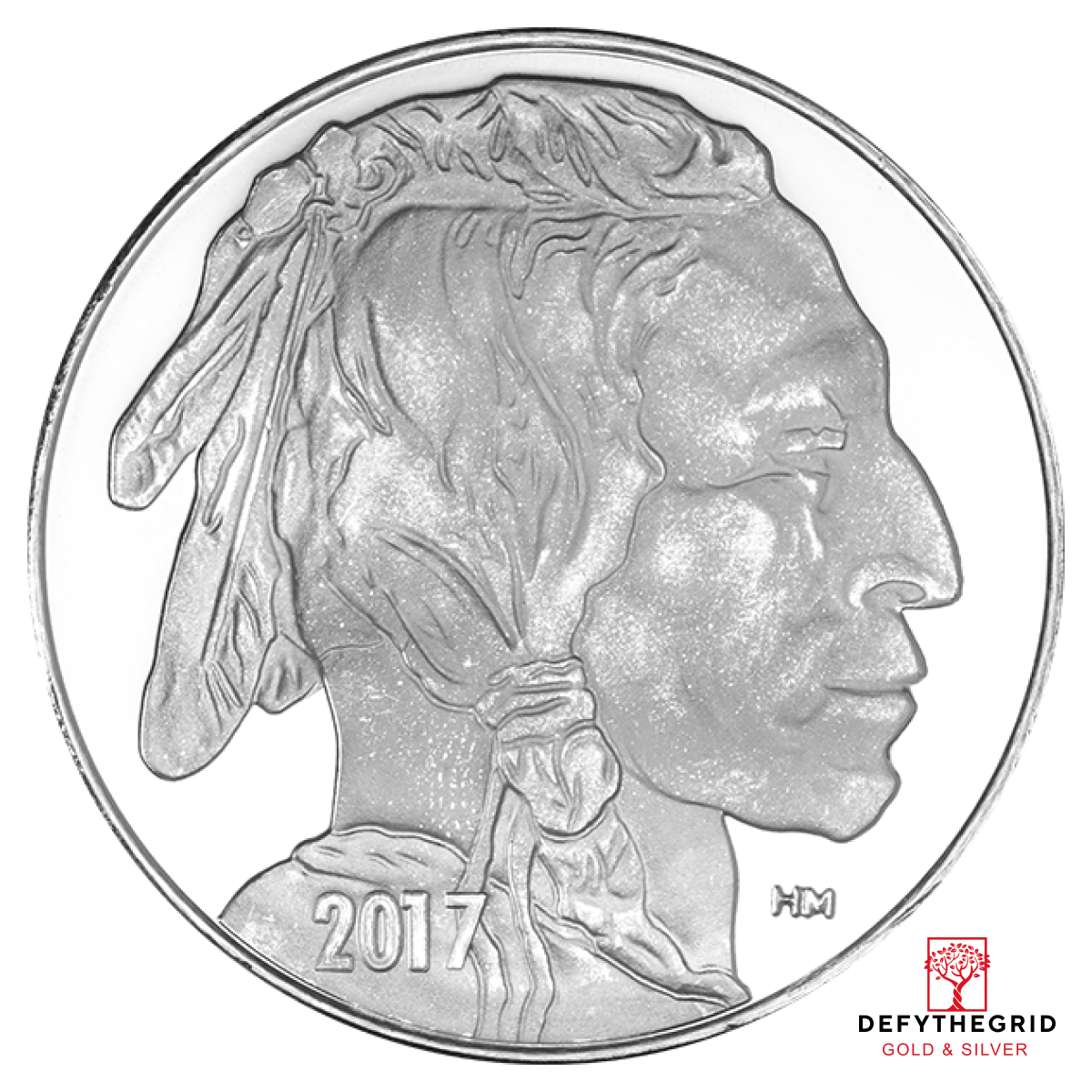 1 OZ SILVER ROUND BUFFALO HIGHLAND MINT Obverse product photo