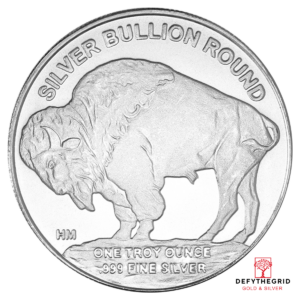 1 OZ SILVER ROUND BUFFALO HIGHLAND MINT Reverse product photo