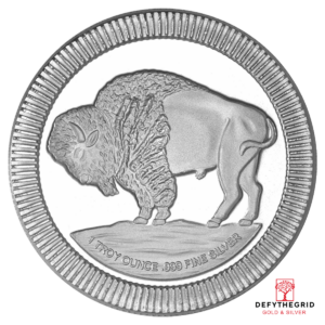 1 OZ SILVER ROUND BUFFALO STACKABLE Reverse product photo