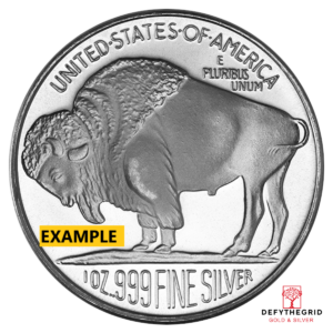 1 OZ SILVER ROUND BUFFALO Reverse product photo