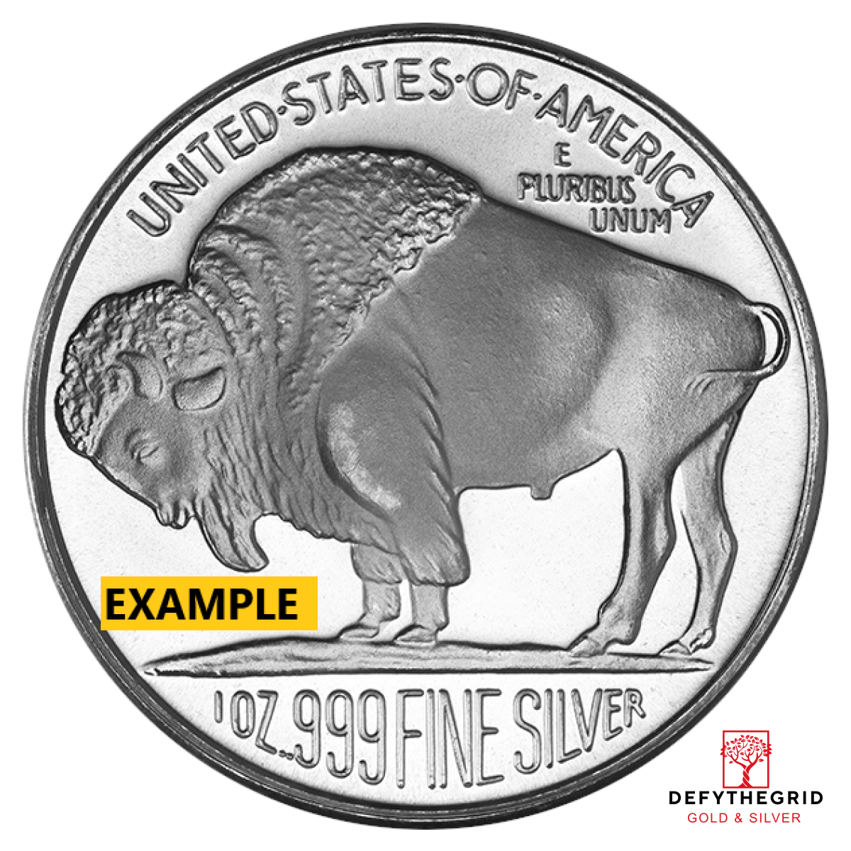 1 OZ SILVER ROUND BUFFALO Reverse product photo