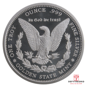 1 OZ SILVER ROUND MORGAN GOLDEN STATE MINT Reverse product photo