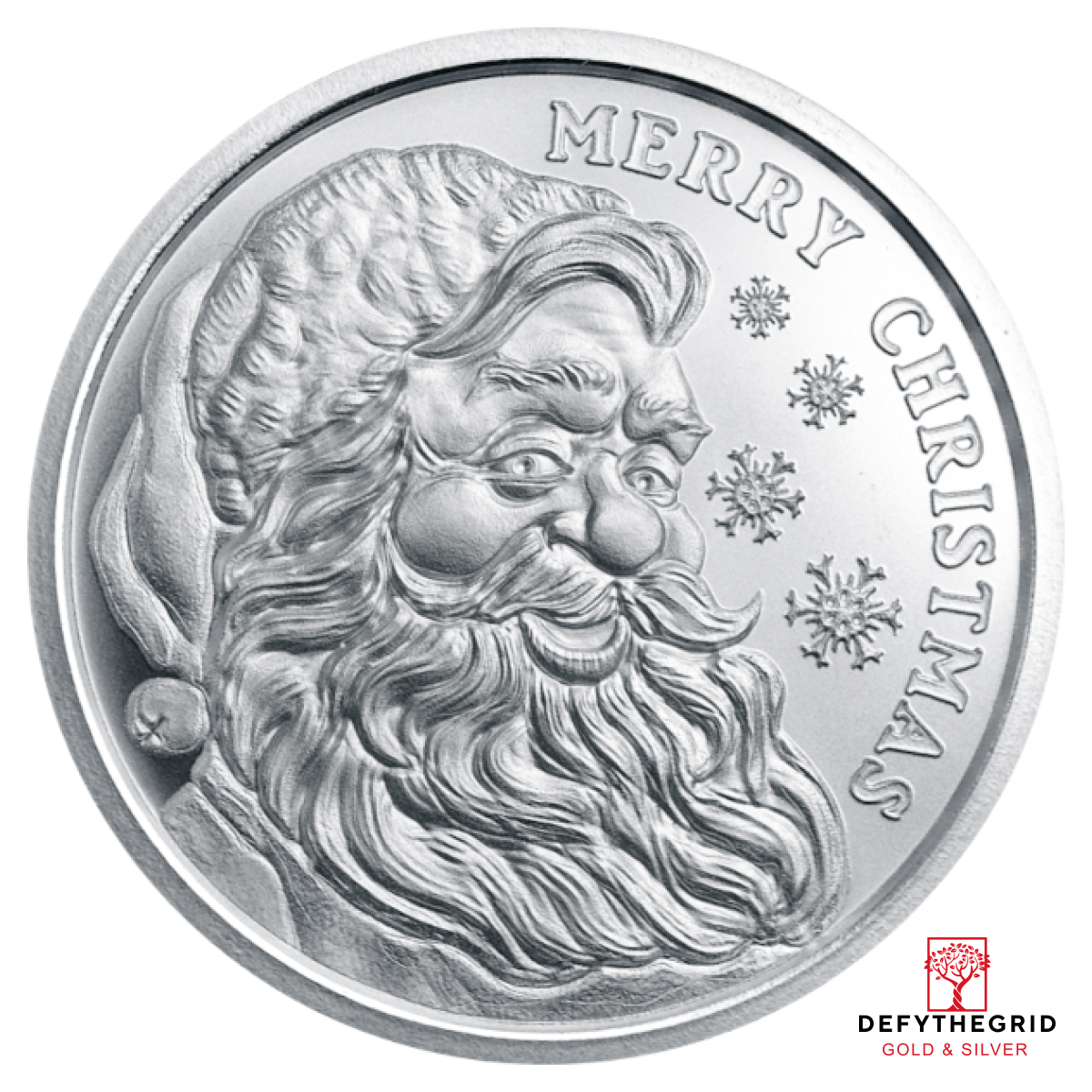1 OZ SILVER ROUND CHRISTMAS SANTA GOLDEN STATE MINT Obverse product photo