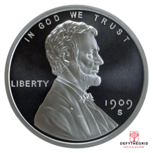 1 OZ SILVER ROUND WHEAT CENT DESIGN GOLDEN STATE MINT Obverse product photo