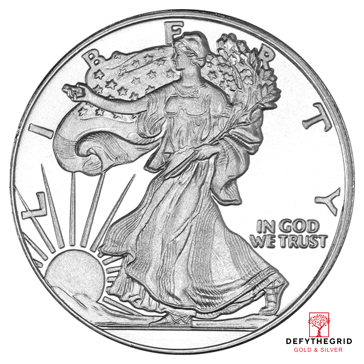 1 OZ SILVER ROUND WALKING LIBERTY Obverse product photo