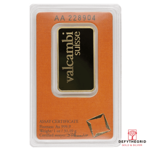1 OZ GOLD BAR VALCAMBI Reverse product photo