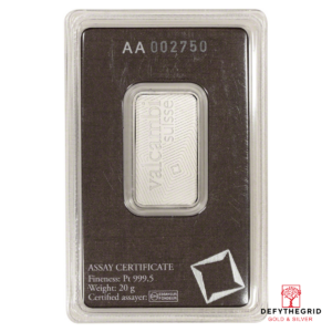 20 GRAM PLATINUM BAR VALCAMBI Reverse product photo