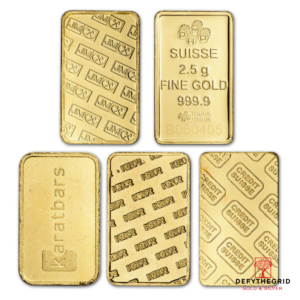 2.5 GRAM GOLD BAR RANDOM BRAND Reverse product photo